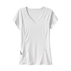 Athleta ForeRunner Tee Classic White V-Neck Short Sleeve Size Medium
